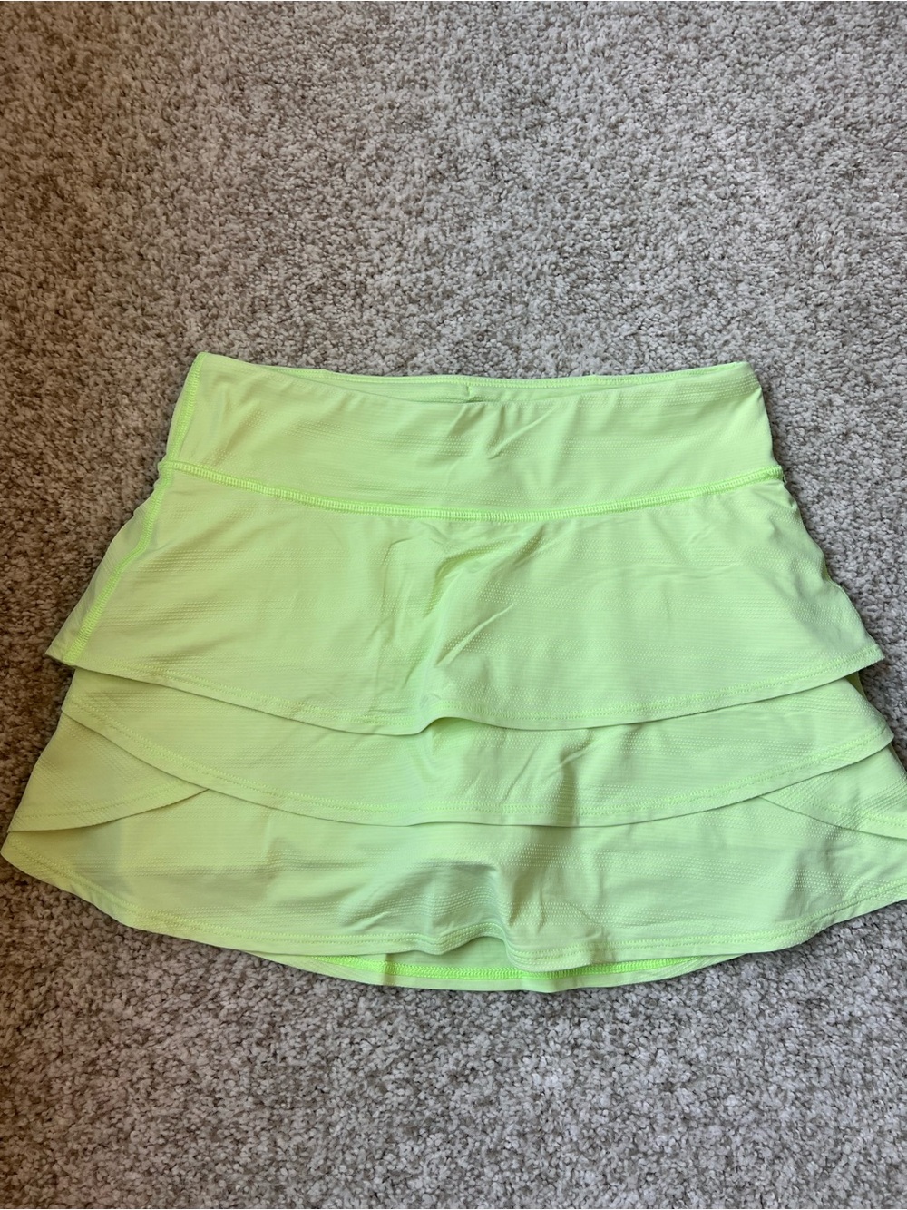 Athleta Neon Yellow Tiered Girls Skort
